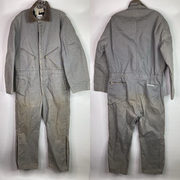 Vintage Walls Zero Zone Grey Insulated Coveralls Large Short - Picture 1 of 9